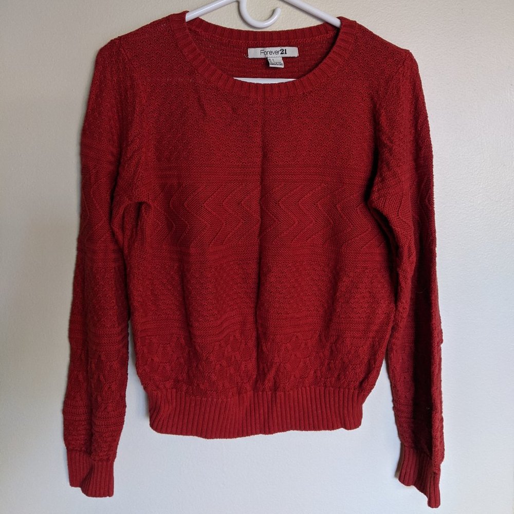 Forever 21 Red Crew Sweater